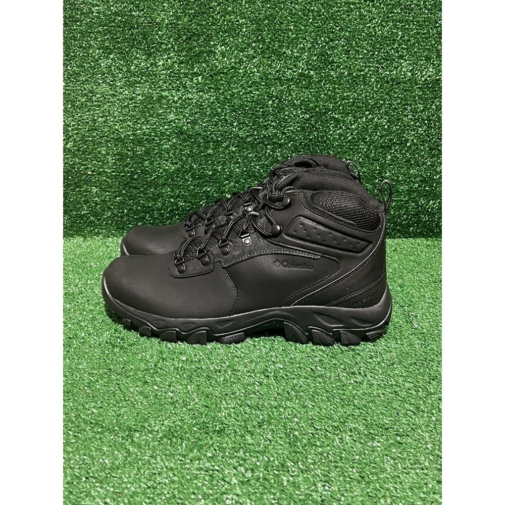 Columbia Mens Newton Ridge Plus II Waterproof Hiking Boots Classic Leather Black - Picture 2 of 9